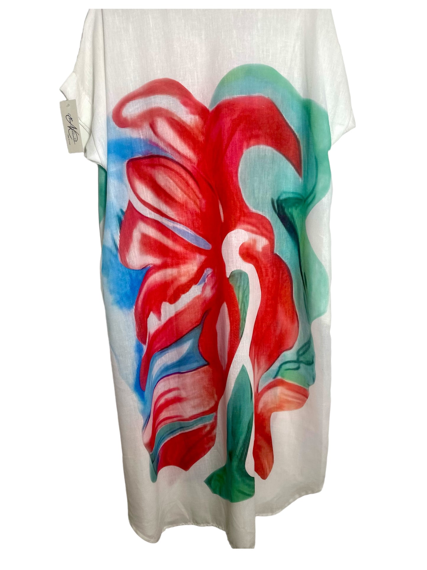 Mixed colours flowers Lenin Dress - (One Size Fits Up to 18/Xl)