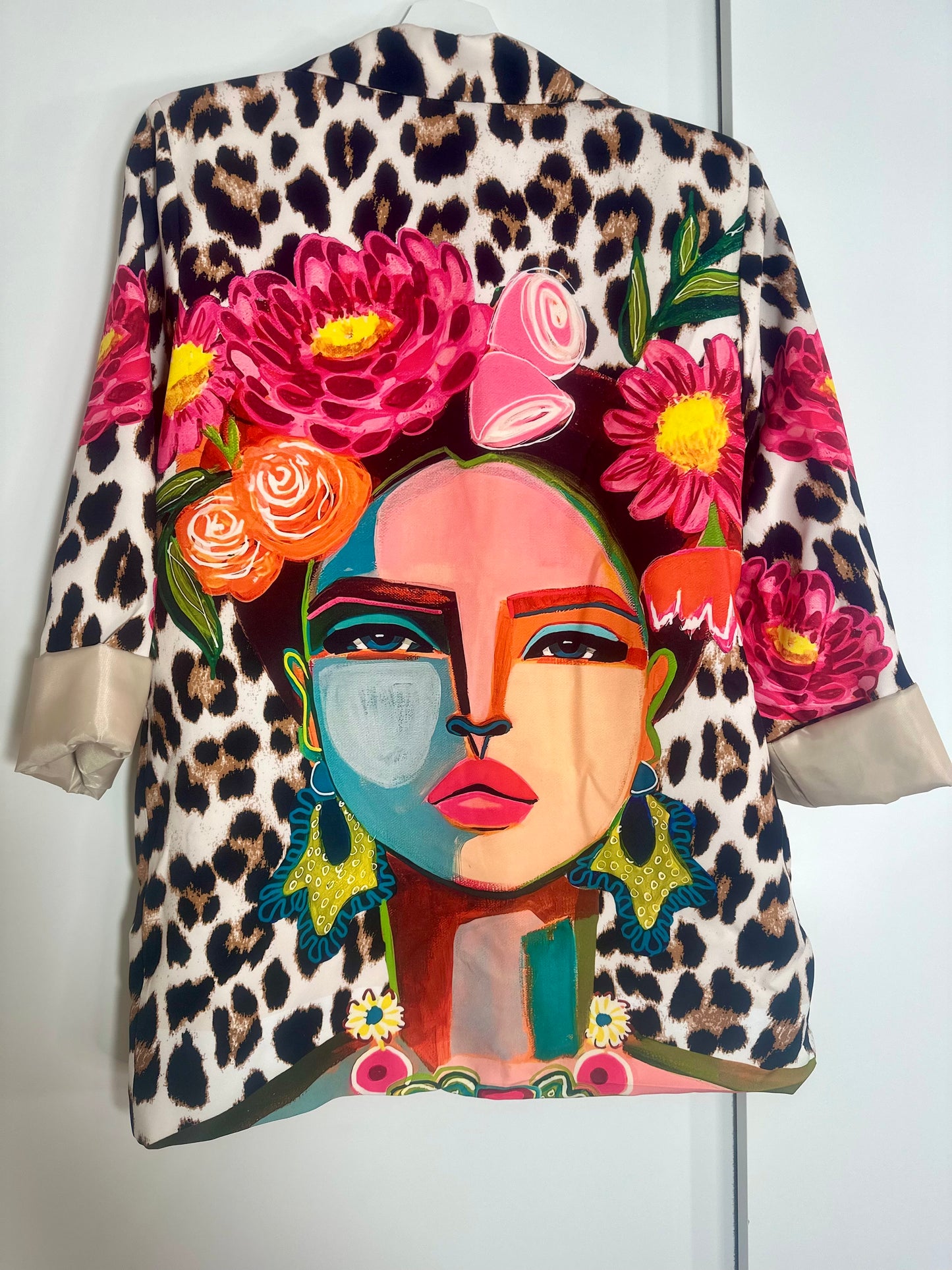 Frida Kahlo and Floral Print Blazer - Made in Italy (One Size Fits Up to Large)