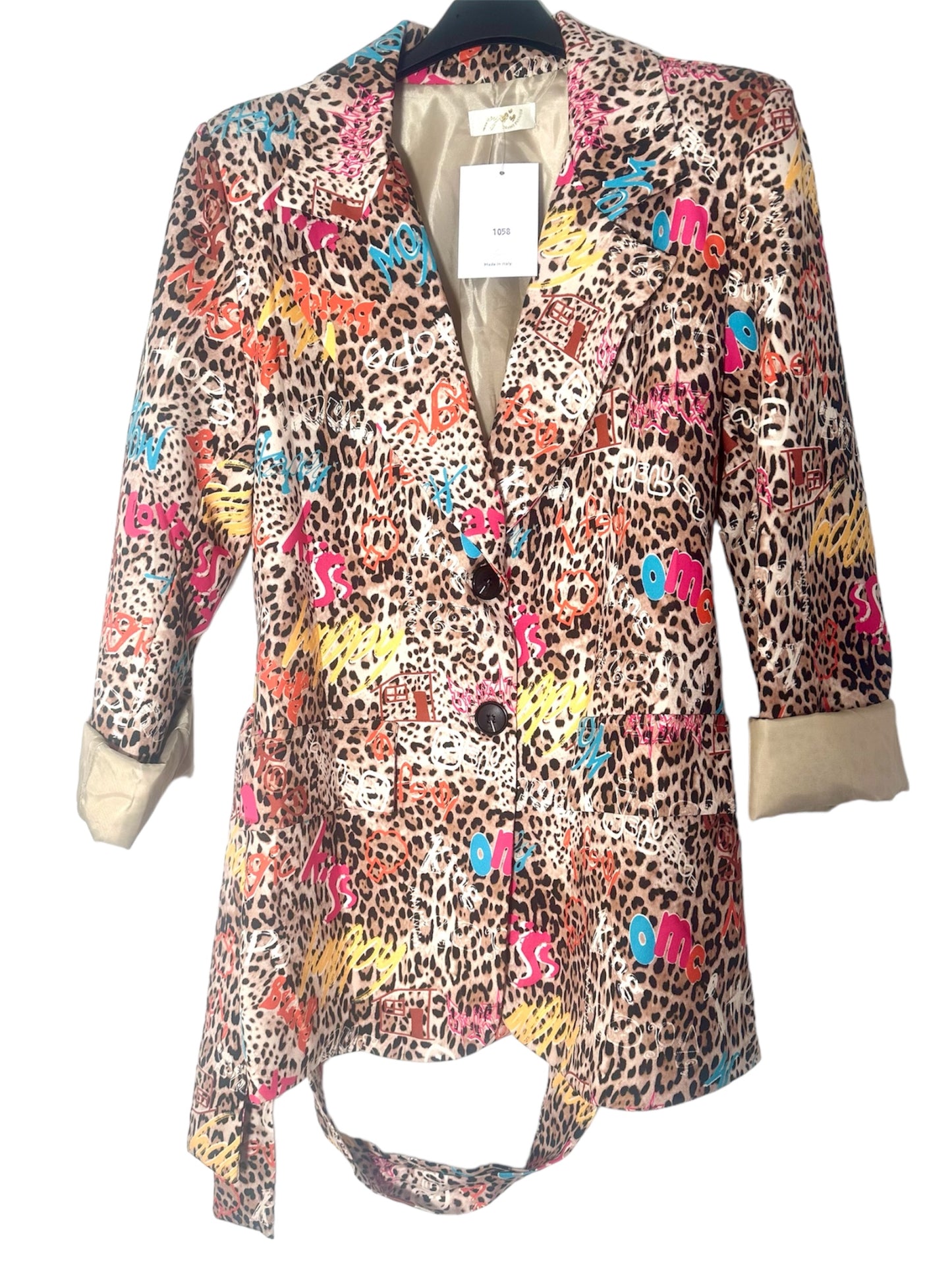 Leopard Print Blazer one size up to small 16