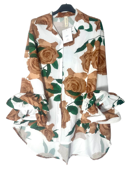 Brown Roses Blouse from 12-24