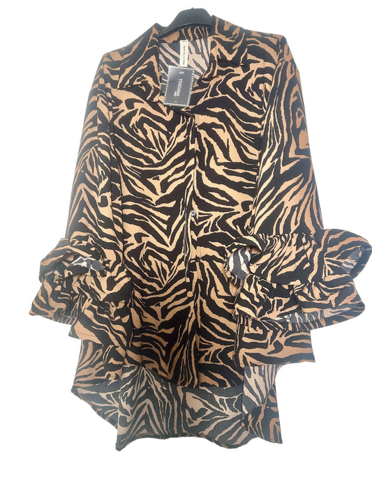 Tiger Print Blouse with flare arms one size up to 24